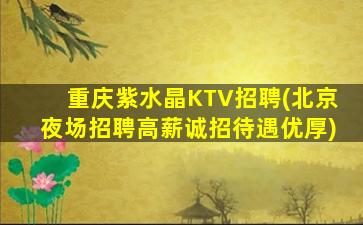 重庆紫水晶KTV招聘(北京夜场招聘高薪诚招待遇优厚)